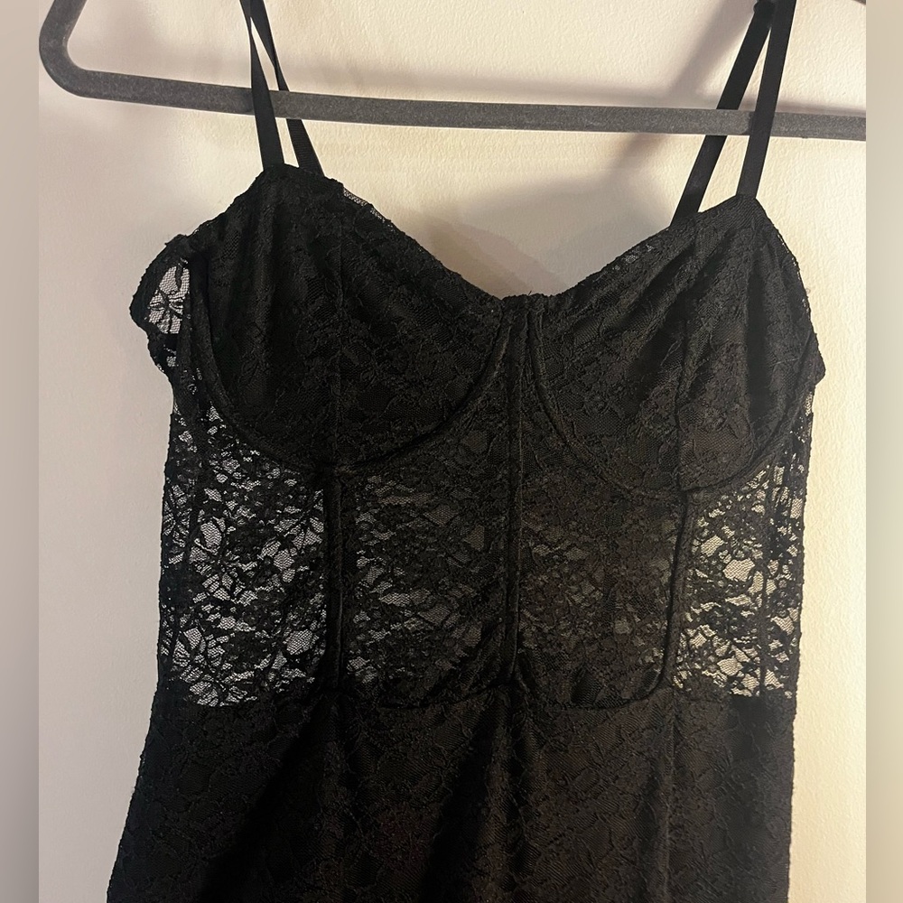 Sheer Lace Black Dress